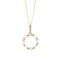 Yellow Gold Cz Halo Pendant Necklace, thumbnail 3 of 5
