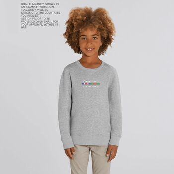 Dual Flag Organic Cotton Kid’s Sweatshirt, 3 of 9