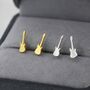 Sterling Silver Tiny Electric Guitar Stud Earrings, thumbnail 2 of 12