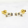 Blue Topaz December Birthstone Climber Stud Earrings, thumbnail 1 of 6