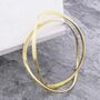 Gold Textured Round Silver Stacking Bangles, thumbnail 2 of 6