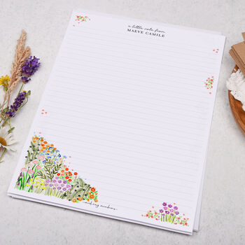 A4 Personalised Letter Writing Paper With Bold Florals, 3 of 5