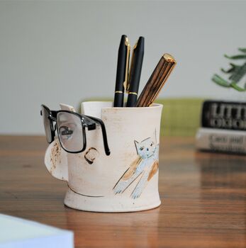 Cat Ceramic Pencil And Glasses Holder Stand, 2 of 7