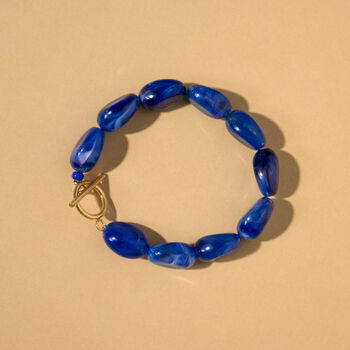 Chunky Blue Beads Toggle Bracelet, 2 of 3