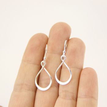 Sterling Silver Infinity Knot Drop Earrings, 2 of 8
