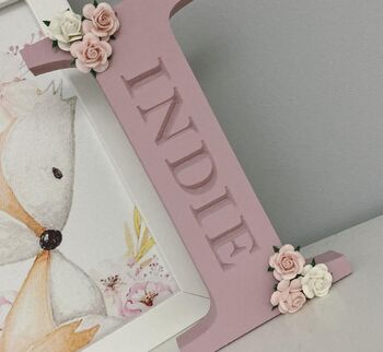 Wooden Letters Nursery Decor New Baby Gift, 5 of 8