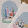 Set Of Three City Snow Globe Christmas Cards, thumbnail 3 of 7