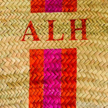 Hand Woven And Hand Painted Monogram Stripe Basket, 6 of 11