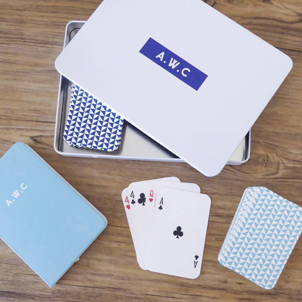 Personalised Bridge Playing Card Tin Gift Set By Proper Goose