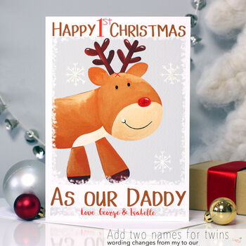 Reindeer 1st Christmas Card As Mummy Daddy, 6 of 10