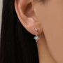 Sterling Silver Opal Star Drop Stud Earrings, thumbnail 1 of 12