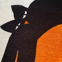 Lazy Black Cat And Orange Ball Themed Cushion Cover, thumbnail 2 of 7