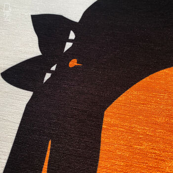Lazy Black Cat And Orange Ball Themed Cushion Cover, 2 of 7