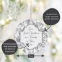 First Christmas As A Family Of Ceramic Floral Tree Decoration, thumbnail 2 of 4
