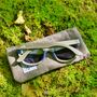 Boatmans Recycled Denim Frame And Grey Lens Sunglasses, thumbnail 2 of 7
