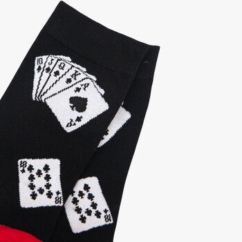 Men's Poker Playing Cards Bamboo Socks, 3 of 4