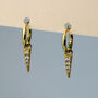 Sterling Silver Crystal Spike Drop Hoop Earrings, thumbnail 1 of 7