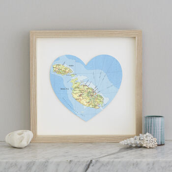 Personalised Malta And Gozo Map Heart Print, 2 of 4