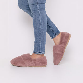 Mauve Women's Heated Slippers With Removable Heatpads, 2 of 7