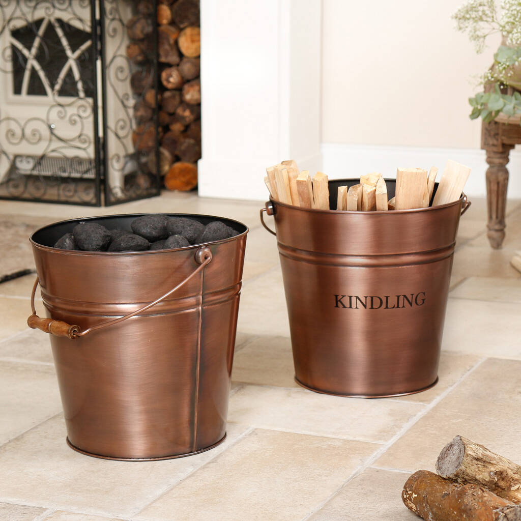 Copper Fireplace Storage Bucket Collection By Dibor