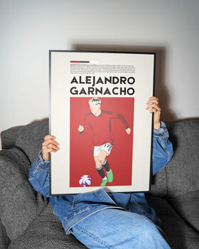 Alejandro Garnacho Man Utd Football Poster, 3 of 6