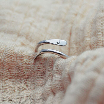 Adjustable Personalised Initals Hug Ring Silver Or Gold, 7 of 8
