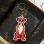 Boxer Dog Wooden Keyring With Optional Christmas Card, thumbnail 3 of 12