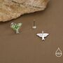 Lunar Moth Enamel Flat Back Earrings In Sterling Silver, thumbnail 6 of 12