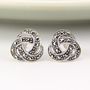 Marcasite Sterling Silver Knot Earrings, thumbnail 2 of 9