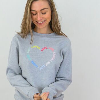 Live Love Laugh Sweatshirt In Navy, 2 of 2