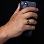 Silver Malachite Gemstone Oval Signet Ring For Men, thumbnail 6 of 12