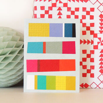Coloured Stripes Mini Greetings Card, 3 of 4