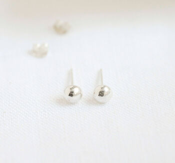 Sterling Silver Pebble Stud Earrings, 2 of 2