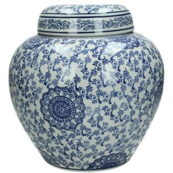Ginger Jar Pot Raalte White Blue Ceramic Porcelain, 4 of 5