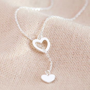 Mismatched Heart Lariat Necklace, 6 of 12