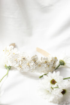 White Flower Embellished Headband With Gems, 2 of 8