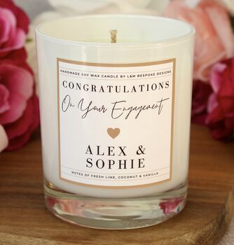 Engagement Gift Personalised Engagement Scented Candle, 3 of 8