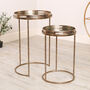 Set Of Two Vintage Gold Fern Nesting Tables, thumbnail 7 of 9