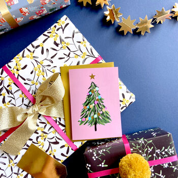 Christmas Tree Gold Foiled Greeting Card, 3 of 6