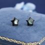 Black Mother Of Pearl Star Stud Earrings, thumbnail 2 of 11