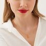 Molten Coral Amber Sterling Silver Earring Necklace Set, thumbnail 2 of 8