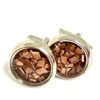 Steel And Copper Cufflinks, 2 of 4