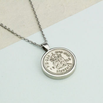 Personalised Sixpence Necklace 1928 To 1967, 5 of 7