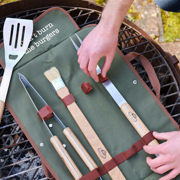 Personalised Barbecue Apron Gift Set, 4 of 4