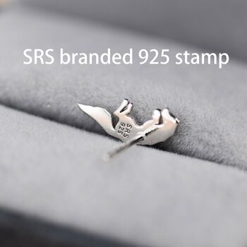 Sterling Silver Jumping Fox Stud Earrings, 6 of 11