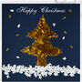 Golden Butterfly Christmas Tree Card With Butterfly Snow, thumbnail 1 of 11