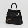 Deer And Moon Embroidered Black Velvet Tote, thumbnail 4 of 8