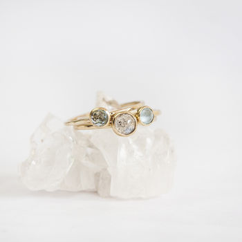 Nevis Ring // Aquamarine And Gold Stacking Ring, 5 of 6
