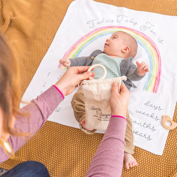 Personalised Rainbow Baby Milestone Blanket, 4 of 9