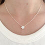 Sterling Silver Cubic Zirconia Star Slider Charm Necklace, thumbnail 1 of 5